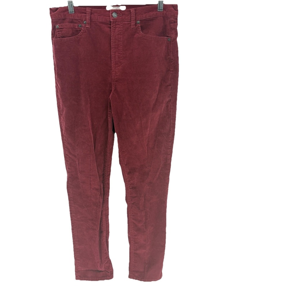 Gap High Rise Vintage Slim Corduroy Pants Burgundy‎ Stretch Women 31X30